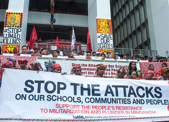 stop the attacks, lumad, manilakbayan